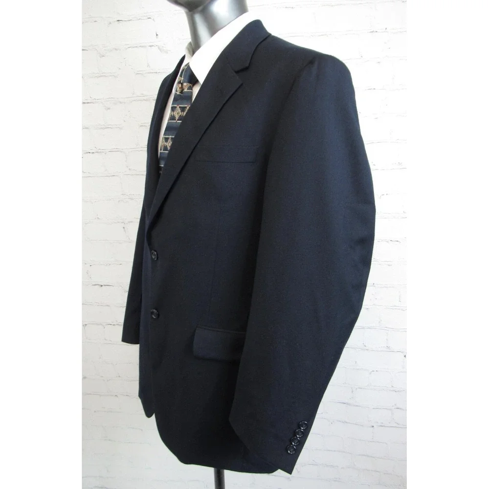 Jos A Bank Men's Navy Blue Suit Jacket Blazer Winter Wool/Cashmere Size 43L